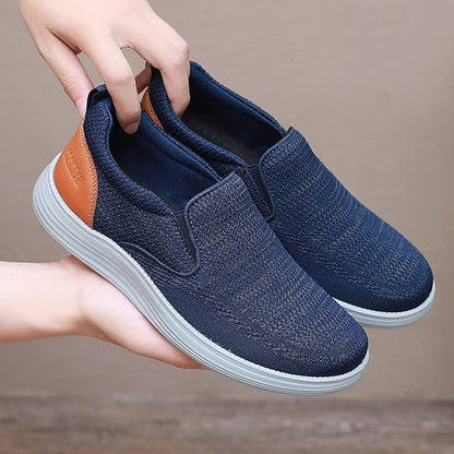 Slip-On Navy – Stretch Breathable Men's Knit Sneakers