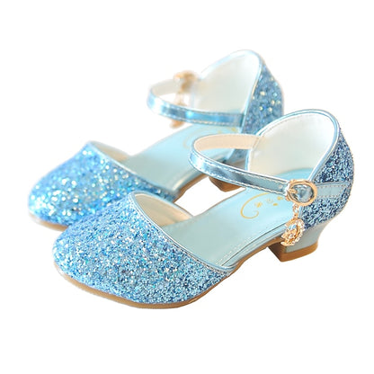 Rubber Heels PU Shoes Glitters Princess Girls' Party Little