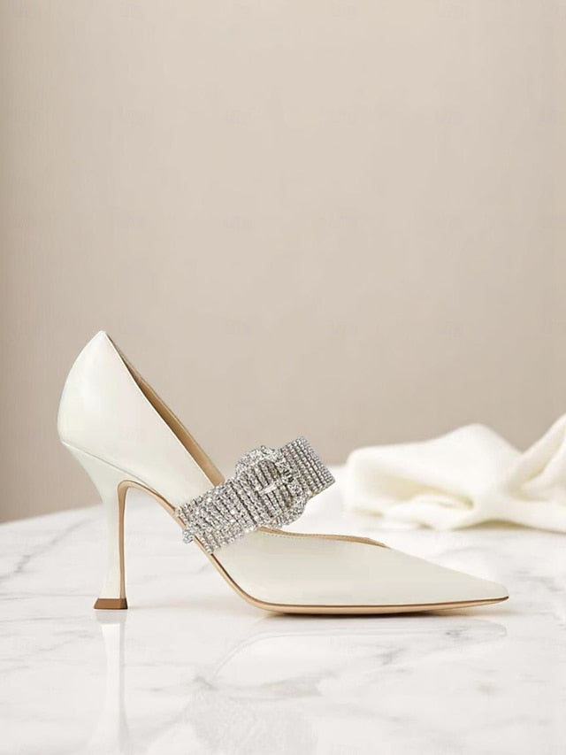 Pumps Slingback with Rhinestone-Embellished Women's