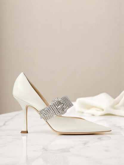 Pumps Slingback with Rhinestone-Embellished Women's