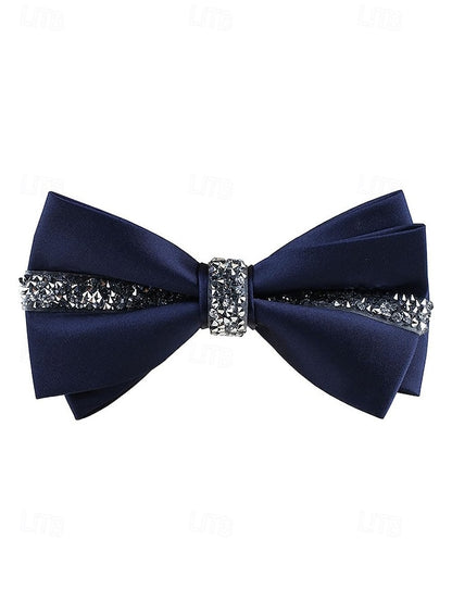 Burgundy Embellishment Crystal Elegant Tie – Satin Bow with