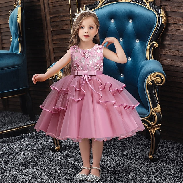 Dress Girl Sleeveless Sequin Kids Flower Girls'