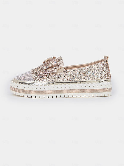 Women Loafers Slip-On for Glittery – Sparkling Rhinestone