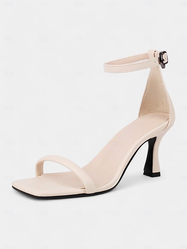 for - Green Minimalist Strap Sleek Women Mid-Heel Ankle Sandals