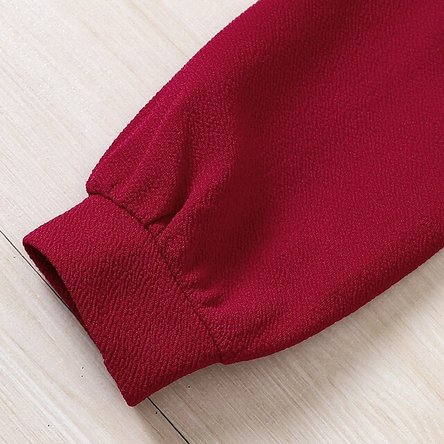 Pieces Kids 2 Set Girls' Dress Block Color Long Suits