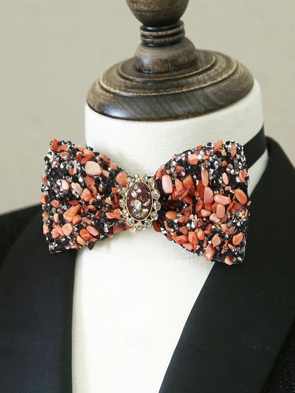 Adjustable Luxury Men's – Gemstone with Strap Bow Tie