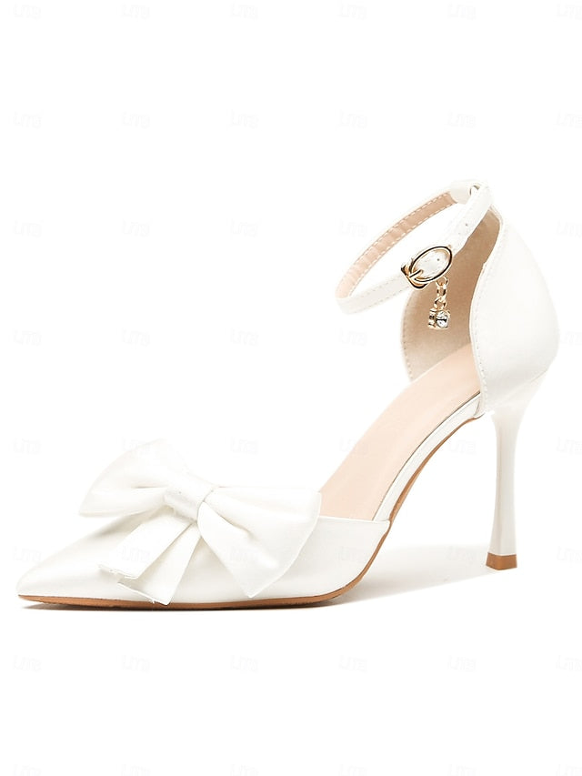 Strap Pointed – Classy Women's Ankle Pumps Bow Champagne