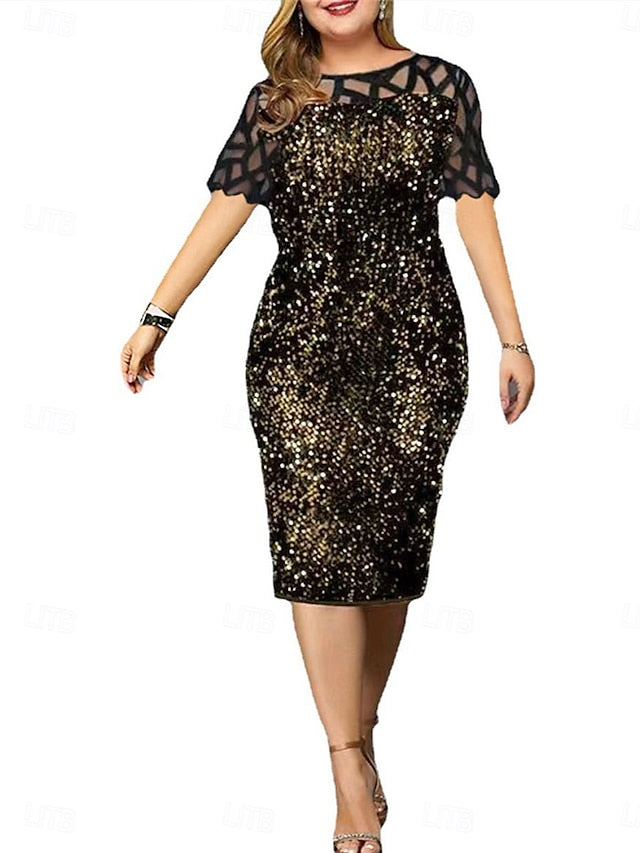 Neck Tea Crew Bride Mother Elegant Dress the Length of