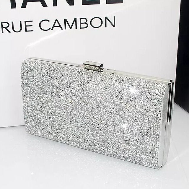 Glitter Silver Women's Clutch