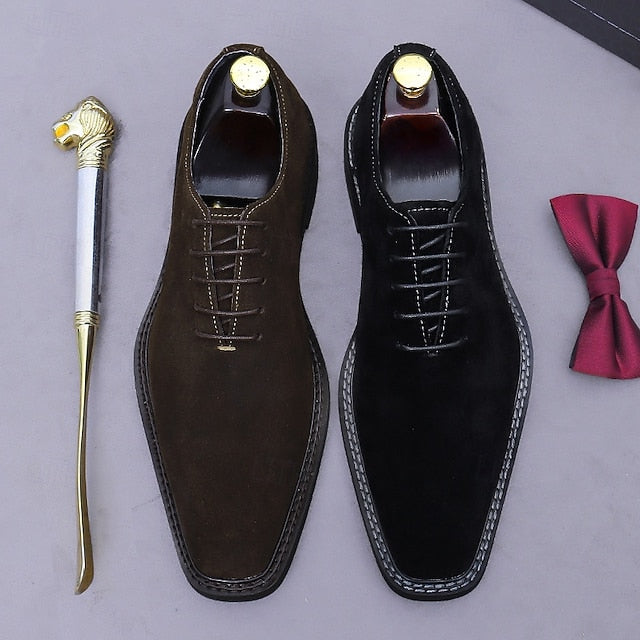 Oxford Men's Shoes Genuine Leather - Suede Cowhide