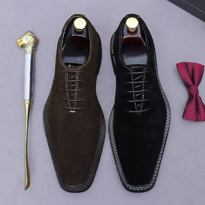 Oxford Men's Shoes Genuine Leather - Suede Cowhide