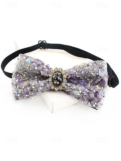 Adjustable Luxury Men's – Gemstone with Strap Bow Tie