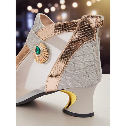 Boots and Silver Mesh Women's Emerald Ankle Gold with