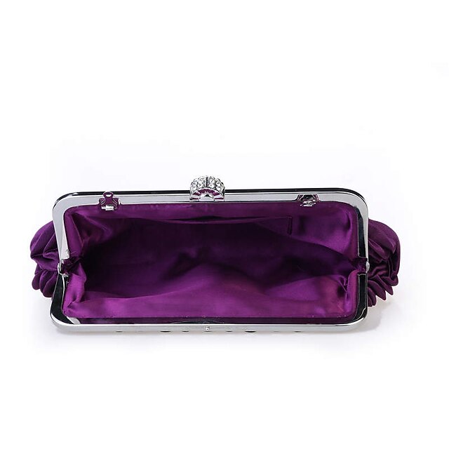 Clutch Pleated Evening Satin White Women's Elegant –