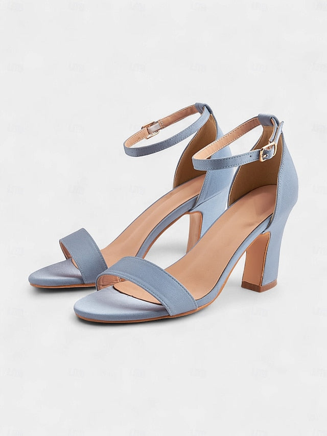 Light - High Blue Sandals Open Heel Strap Toe Women's Ankle