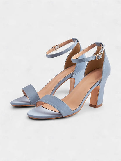 Light - High Blue Sandals Open Heel Strap Toe Women's Ankle