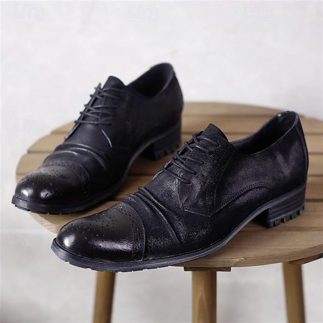 Oxford Leather Genuine – Men's Shoes Brogue Vintage