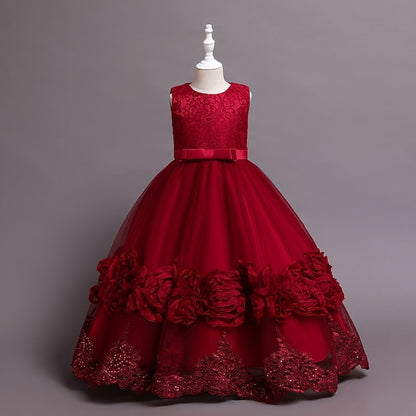 Dress Floral Girls' A Kids Little Plain Line Party