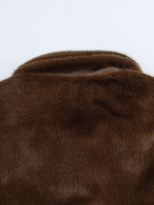 Women's Comfortable Buttons Fur Coat Warm Teddy Faux