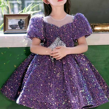 Sleeve Spring Summer Dress Short 3D colour Girls' Wedding