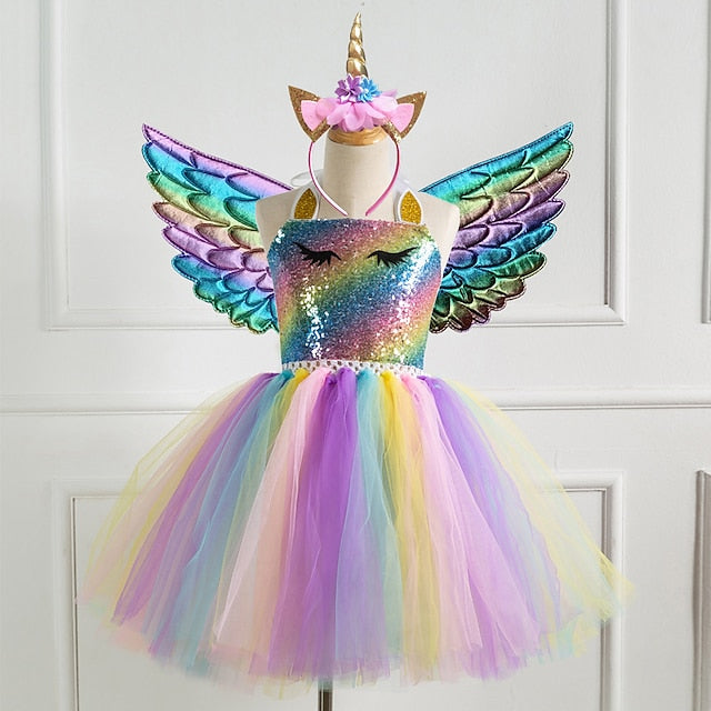 Dress Movie Unicorn New Cosplay Vacation Girls'