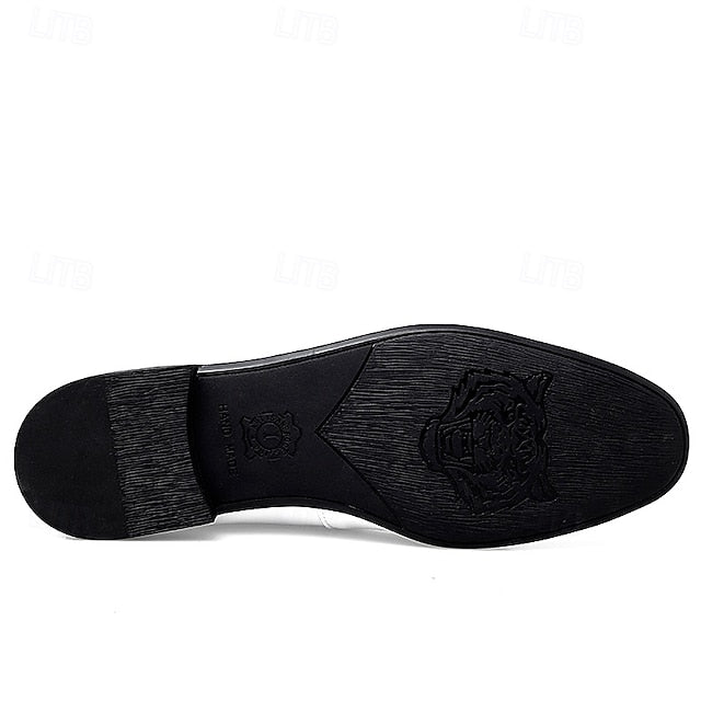Men's Prom Shoes - White Faux Leather Loafers with Feather