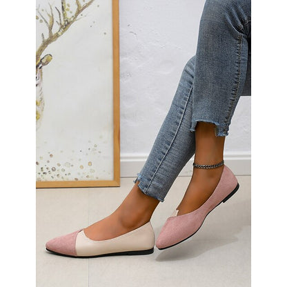 Women's Pointed – Toe Slip-On Elegant Flats Two-Tone