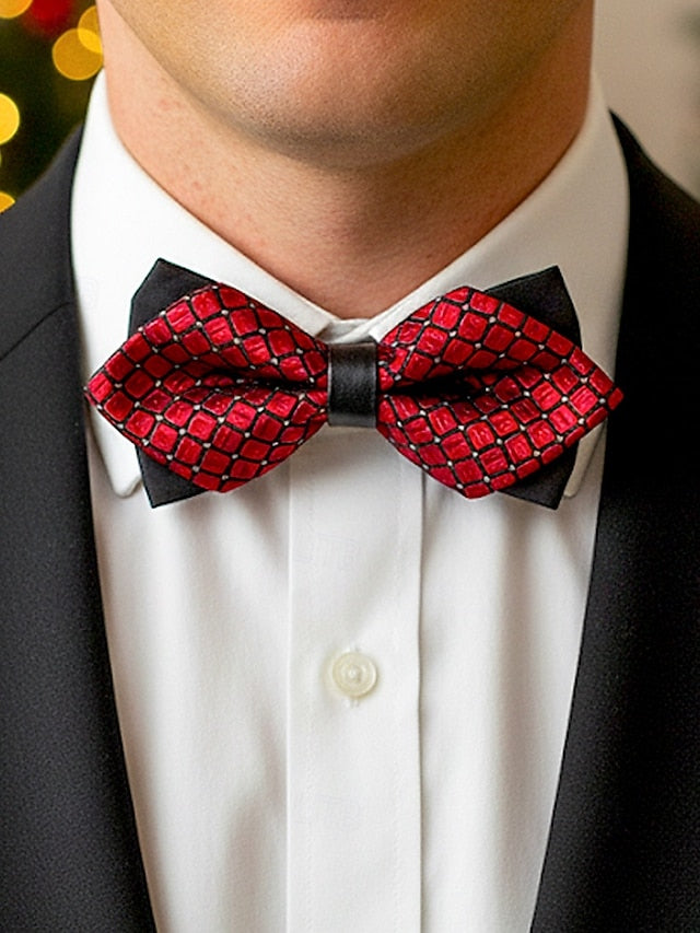 Pattern Geometric Men's Christmas Bow Tie with
