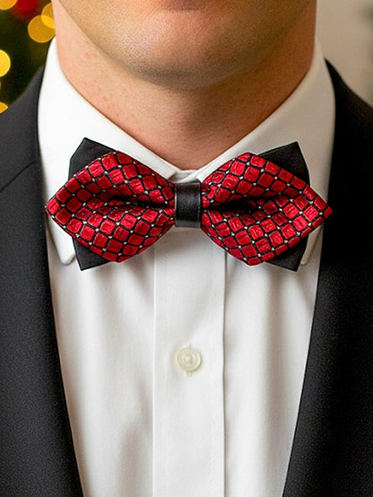 Pattern Geometric Men's Christmas Bow Tie with
