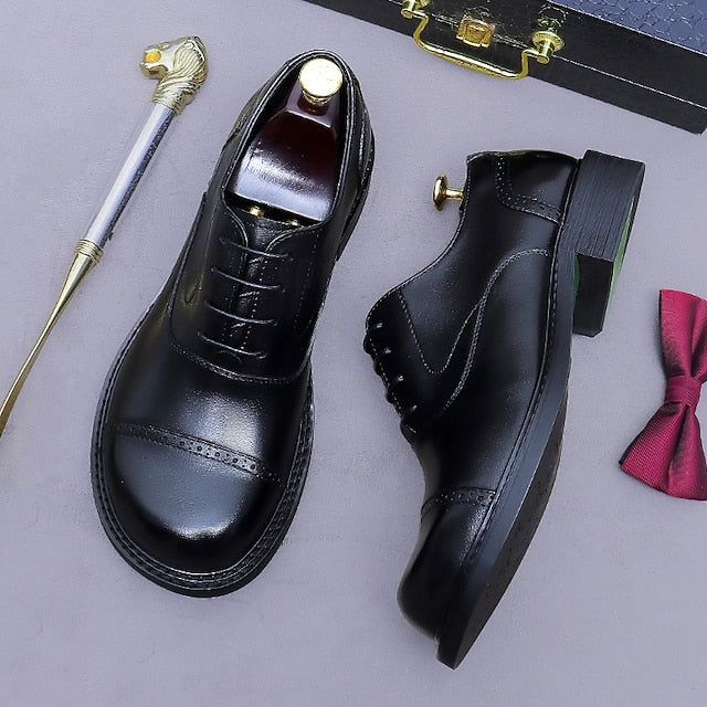 Cap Men's Leather Shoes- Toe First Genuine Oxford