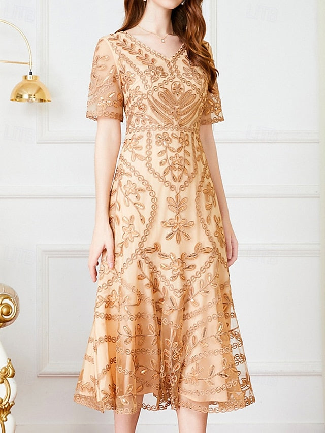 Elegant Mother V Bride of Vintage Dress the A-Line Party