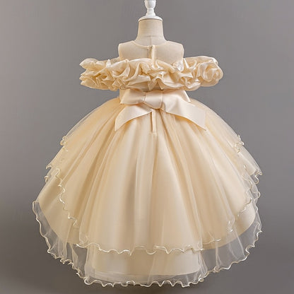 Party Sleeve Short Flower Girls' Kids Wedding Floral Dress