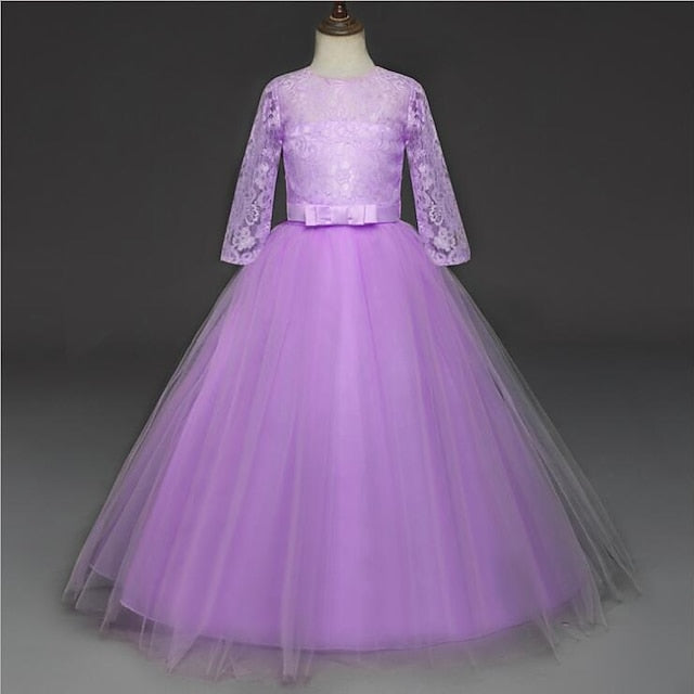 Girl 3-13 Lace Prom Dress Kids Princess Flower Years