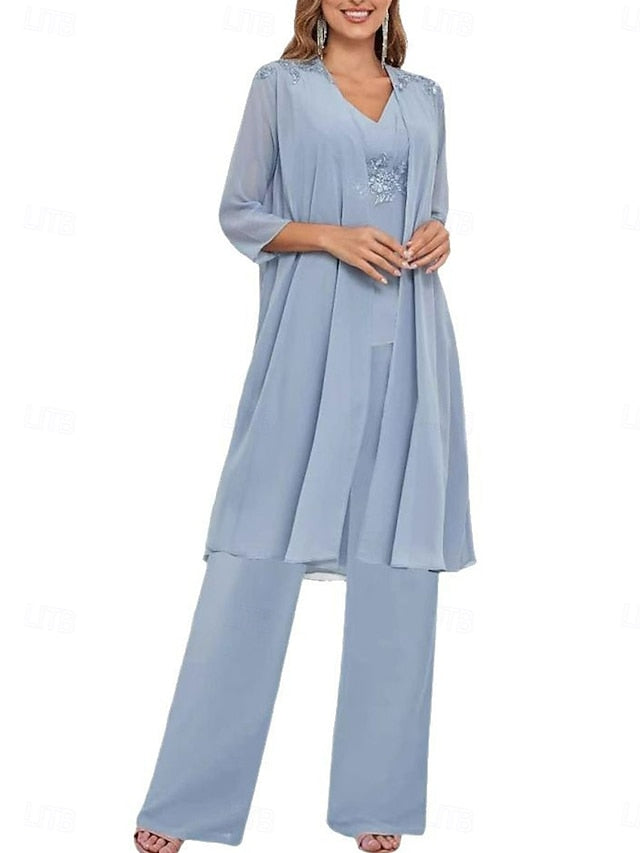 Elegant V the Dress Mother 3 Bride Wedding Simple Piece Guest of