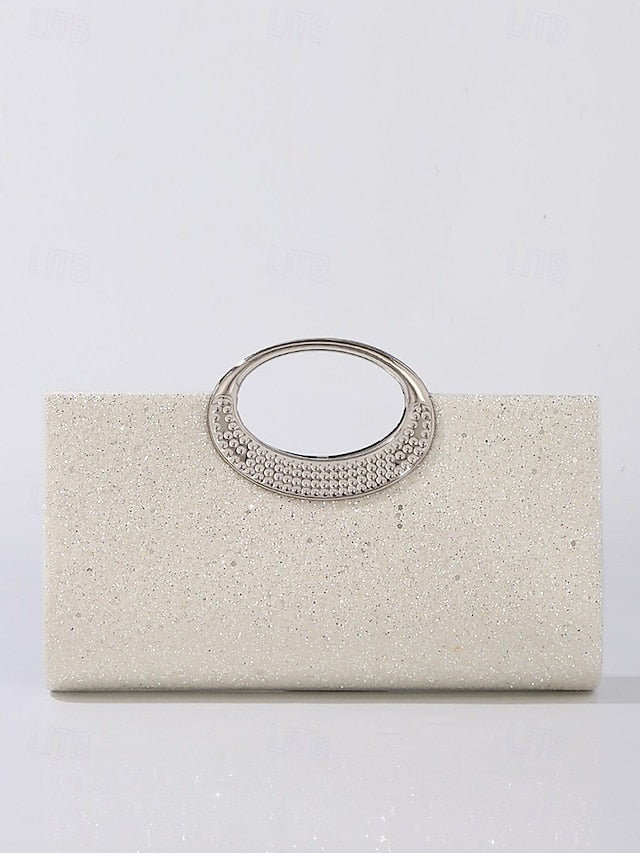 with Bag Gold Evening Clutch Women's Silver Glitter