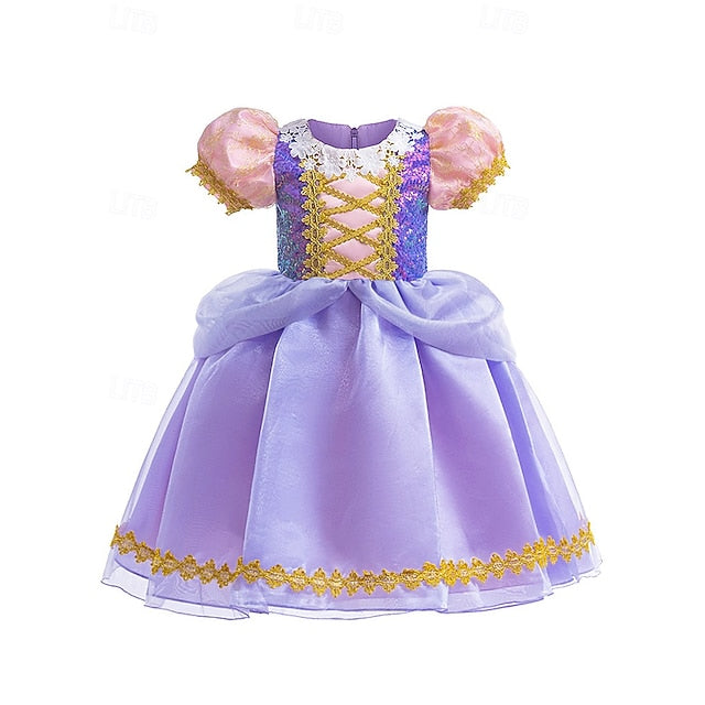 Girl Princess Party Fairytale Rapunzel Sofia Dress Flower Theme