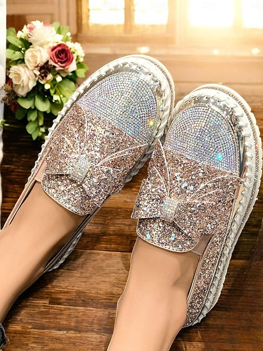 Women Loafers Slip-On for Glittery – Sparkling Rhinestone