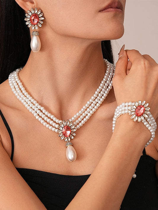 with Women's Jewelry Earrings Set Pearl