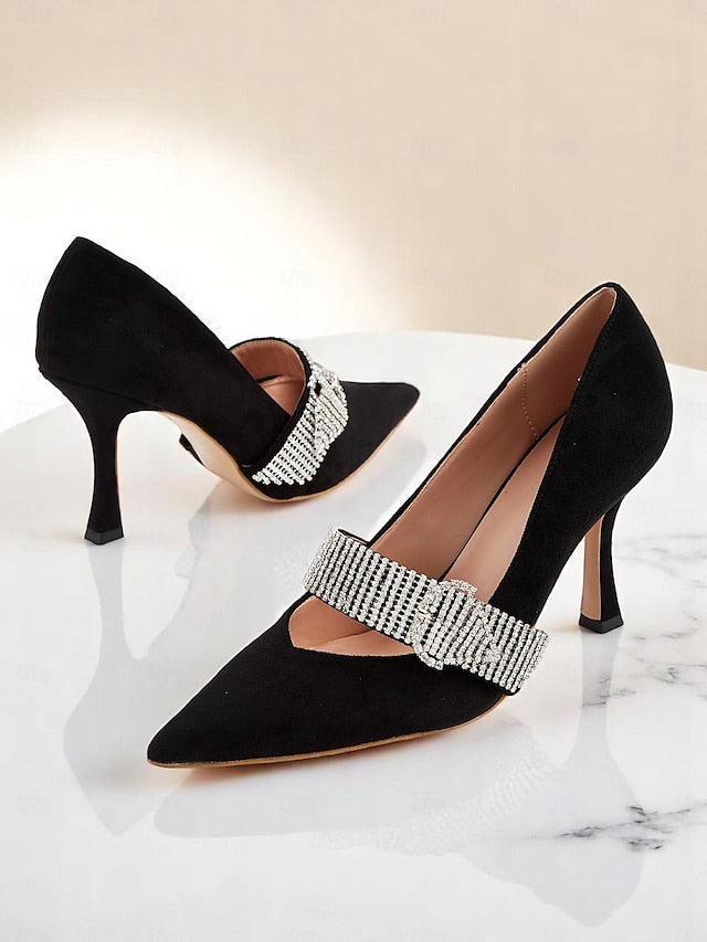 Pumps Slingback with Rhinestone-Embellished Women's
