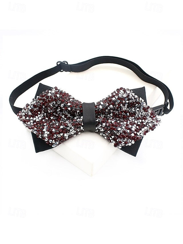 Polyester Sparkling Sequins Bow Christmas – Men's Tie