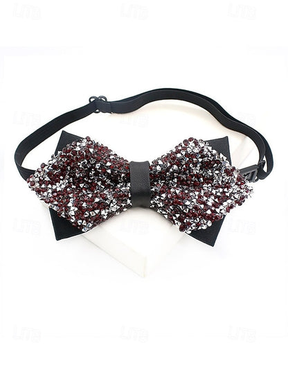 Polyester Sparkling Sequins Bow Christmas – Men's Tie