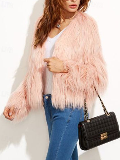 Comfortable Coat Leathers Fur Faux Warm Women's Furs