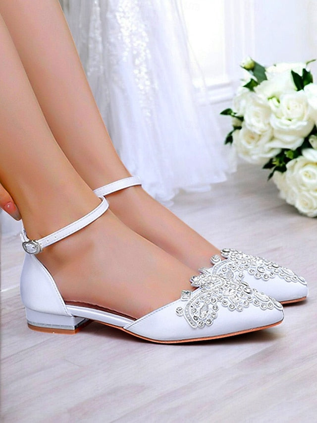 Embellished Green Vintage Gemstone Flats – Pointed-Toe Style