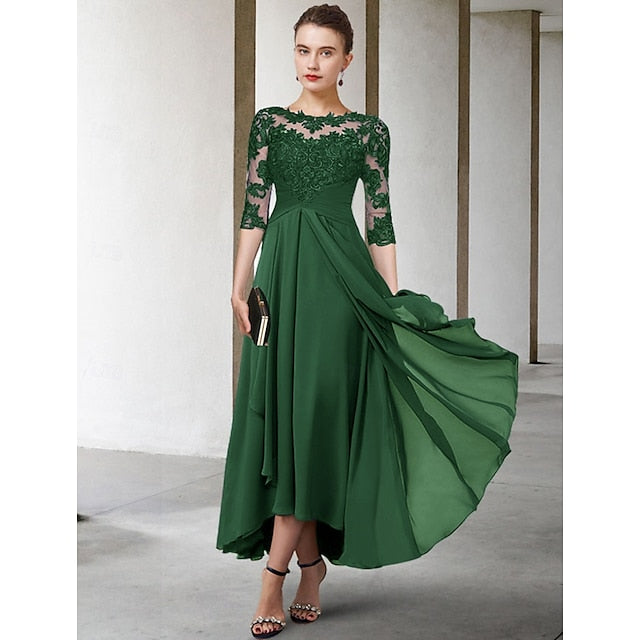Dress Guest Bride Elegant Plus Size A-Line the Wedding of Mother