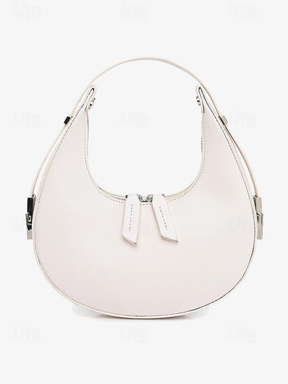 Crescent Silver Ivory with Bag Hobo - Elegant Hardware Sleek