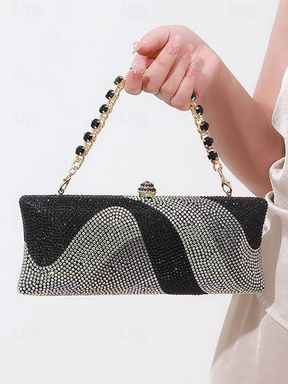 Clutch Crystal Bag Evening with Women's Strap Chain