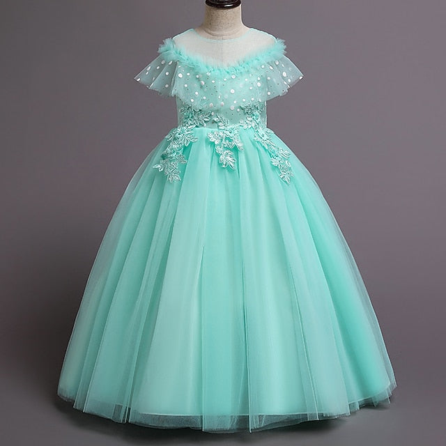Dress Girls' Solid Flower Party Kids Girl Color