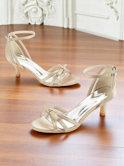 Strappy Green Vintage Women's Heel Kitten Satin 1950s