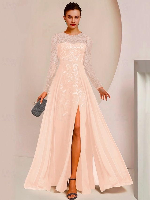 Dress Guest Mother the A-Line Elegant Jewel of Bride Wedding