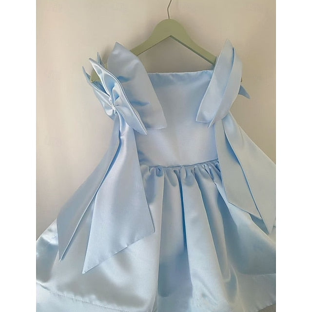 Girls' Girl Kids Party Dress Solid Color Flower
